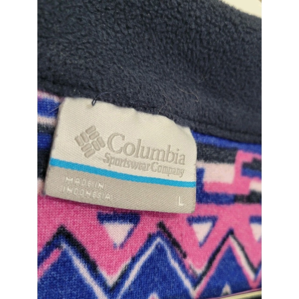 Columbia Glacial IV Jacket Women Large Multicolor Aztec Fleece Half Zip Outdoor - Picture 3 of 8